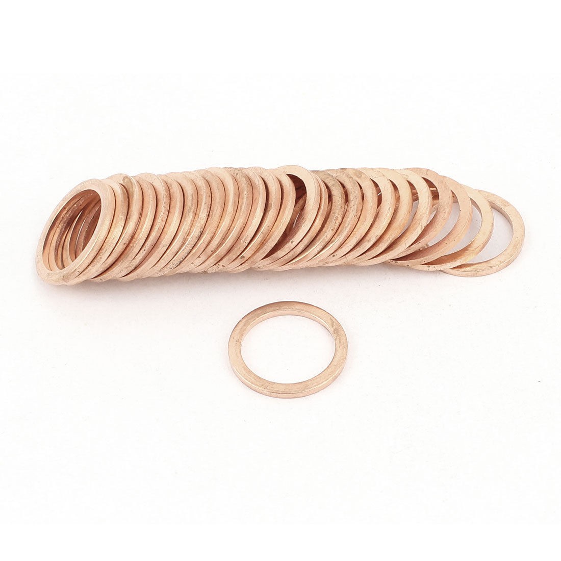 50pcs 18mm OD 14mm ID 1 5mm Thick Copper Washer Flat Ring Oil Brake Line Seal