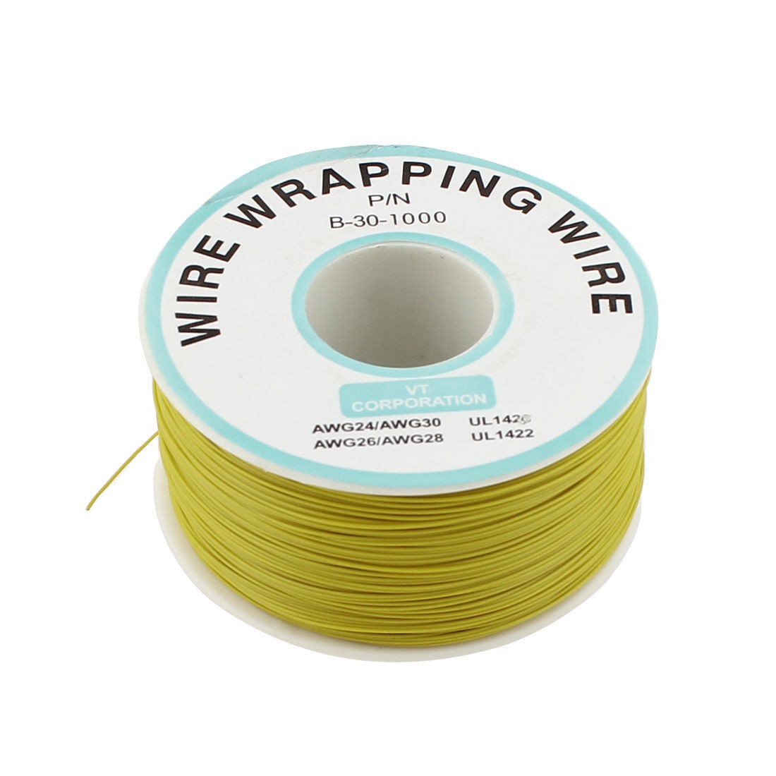 PCB Solder 0 25mm Tin Plated Copper Cord Wire Wrapping Wire Yellow 30AWG 200M