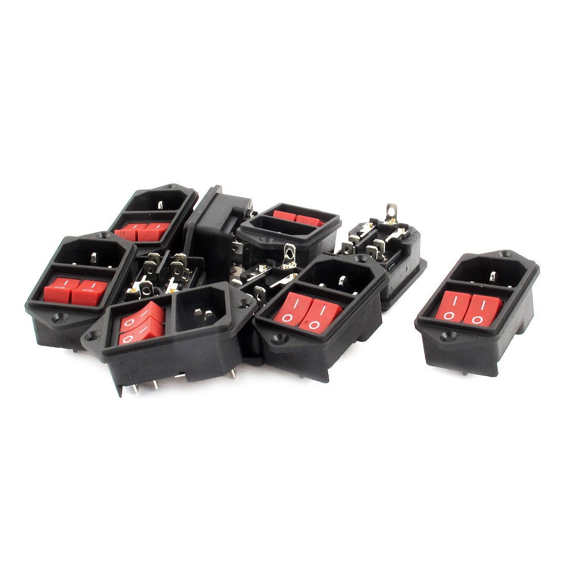 10pcs AC 6A 250V 10A 125V SPST Boat Switch IEC320 C14 Plug Inlet