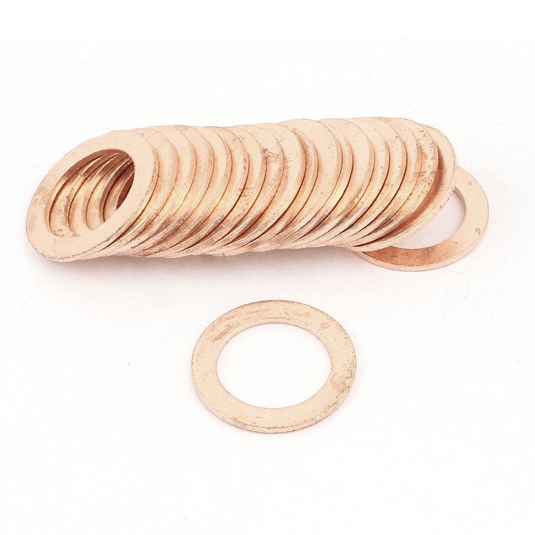 20PCS 18mm OD 12mm ID 1mm Thick Copper Washer Flat Ring Oil Brake Line Seal