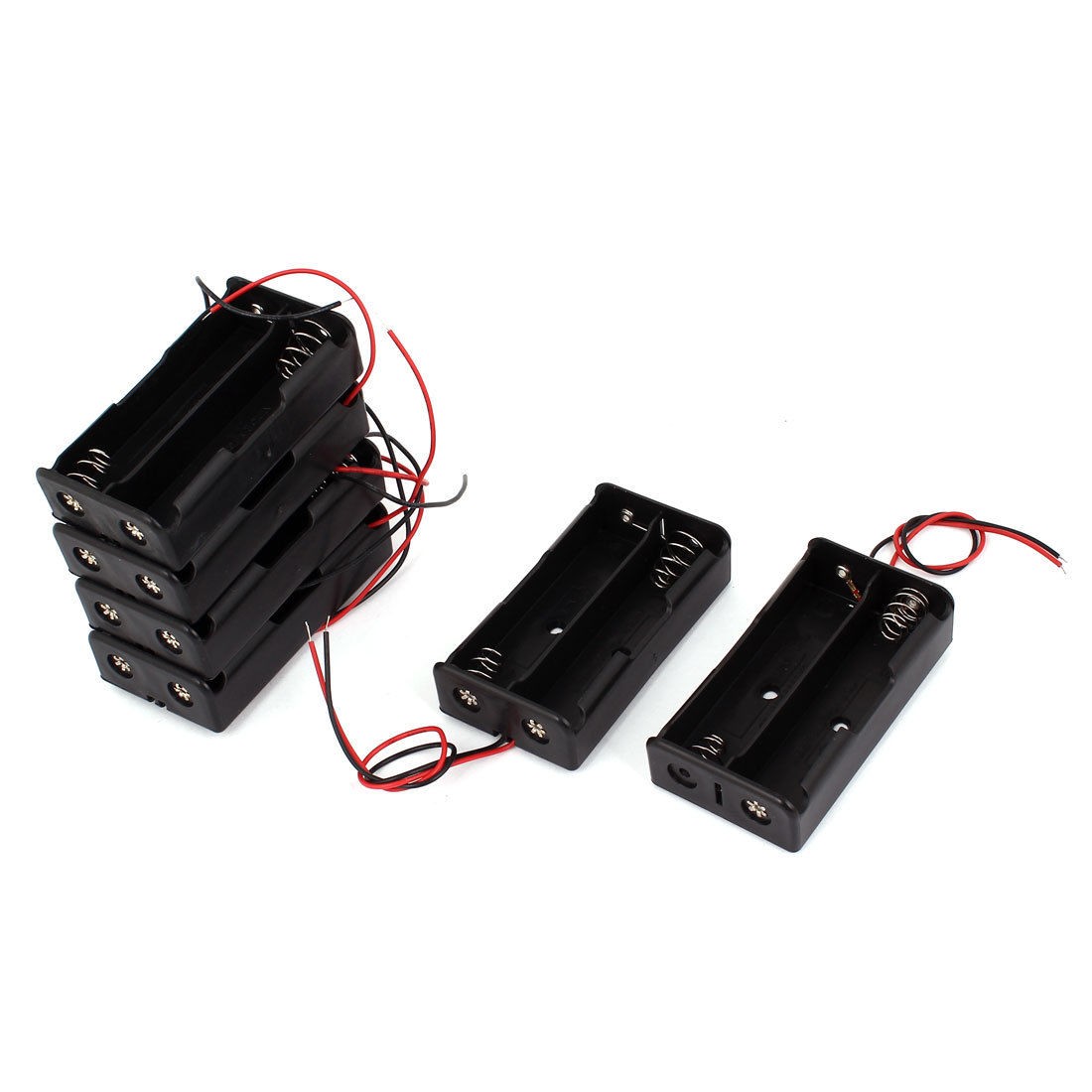 6pcs 2 x 3 7V 18650 Batteries Plastic Battery Storage Box Holder Case Black