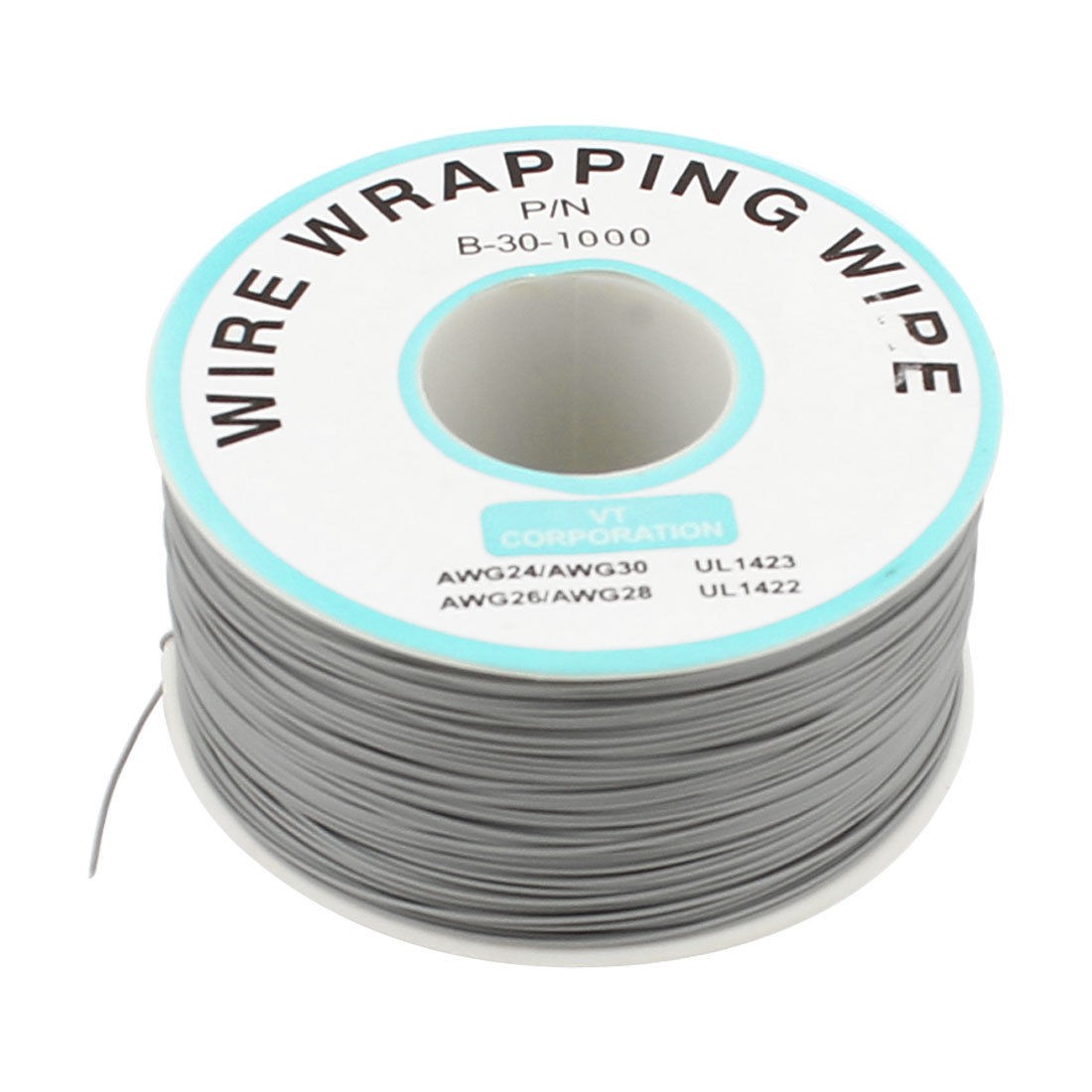 B 30 1000 0 25mm Tin Plated Copper Cord Wire Wrapping Wire Gray 30AWG 20M