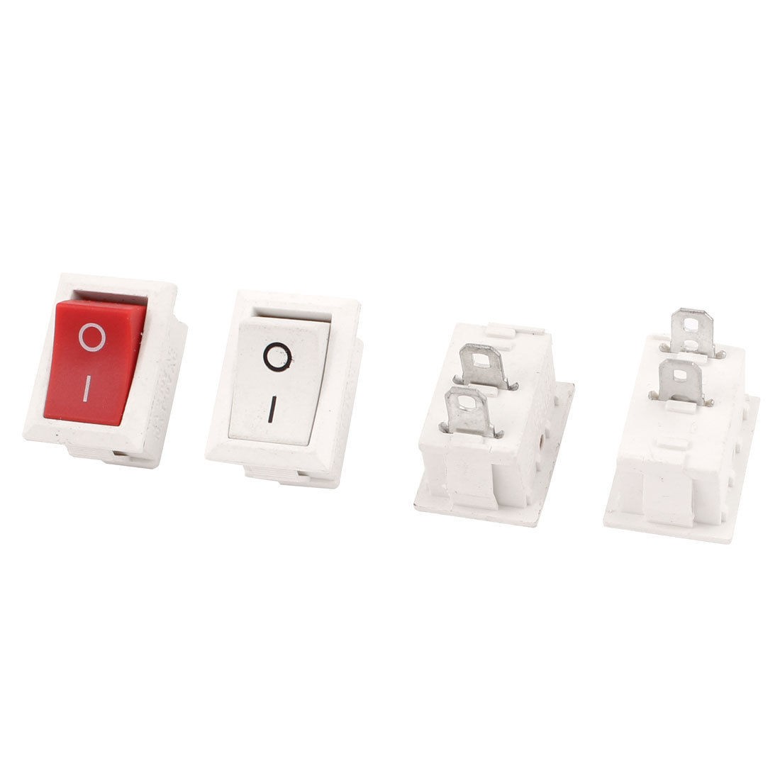 Water Dispenser SPST on Off 2 Position 2pin Rocker Switch White 4pcs