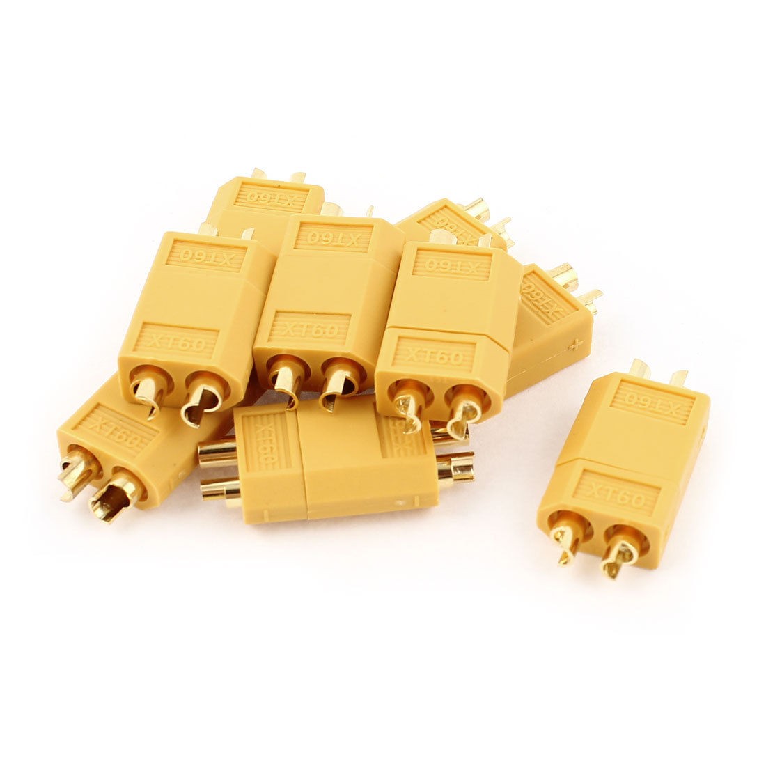 RC Aircraft Airplane Model Battery XT60 Male Plug Connector Yellow 9 Pcs