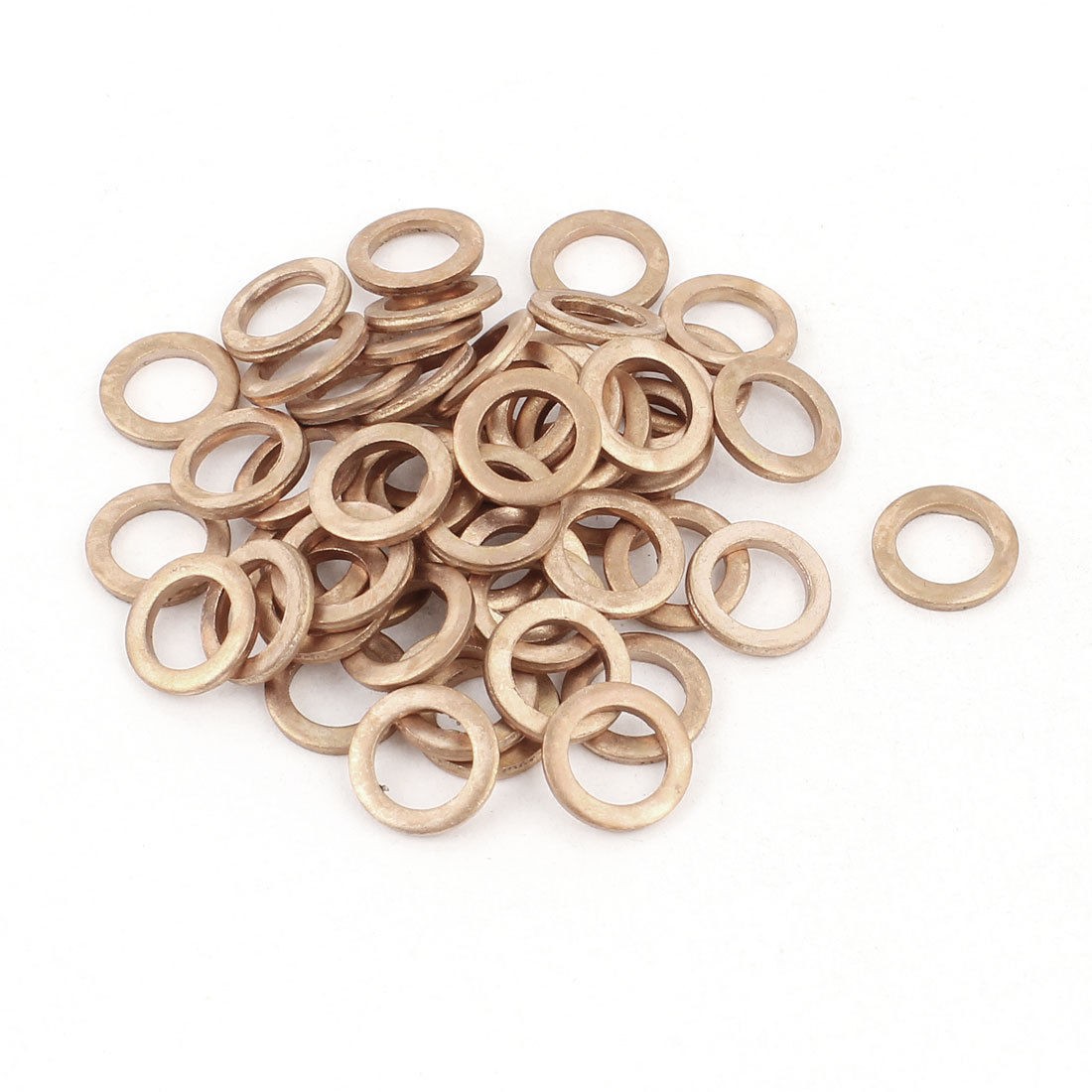 50pcs 11mm OD 7mm ID 1 5mm Thick Copper Washer Flat Ring Oil Brake Line Seal