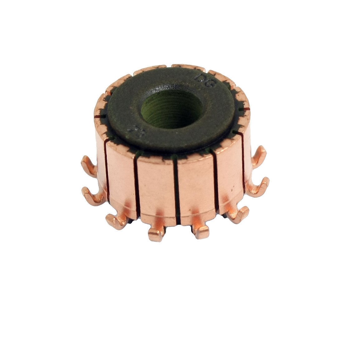 6.35mm Shaft Dia 16.5mm OD 12 Tooth Copper Shell Electric Motor Commutator