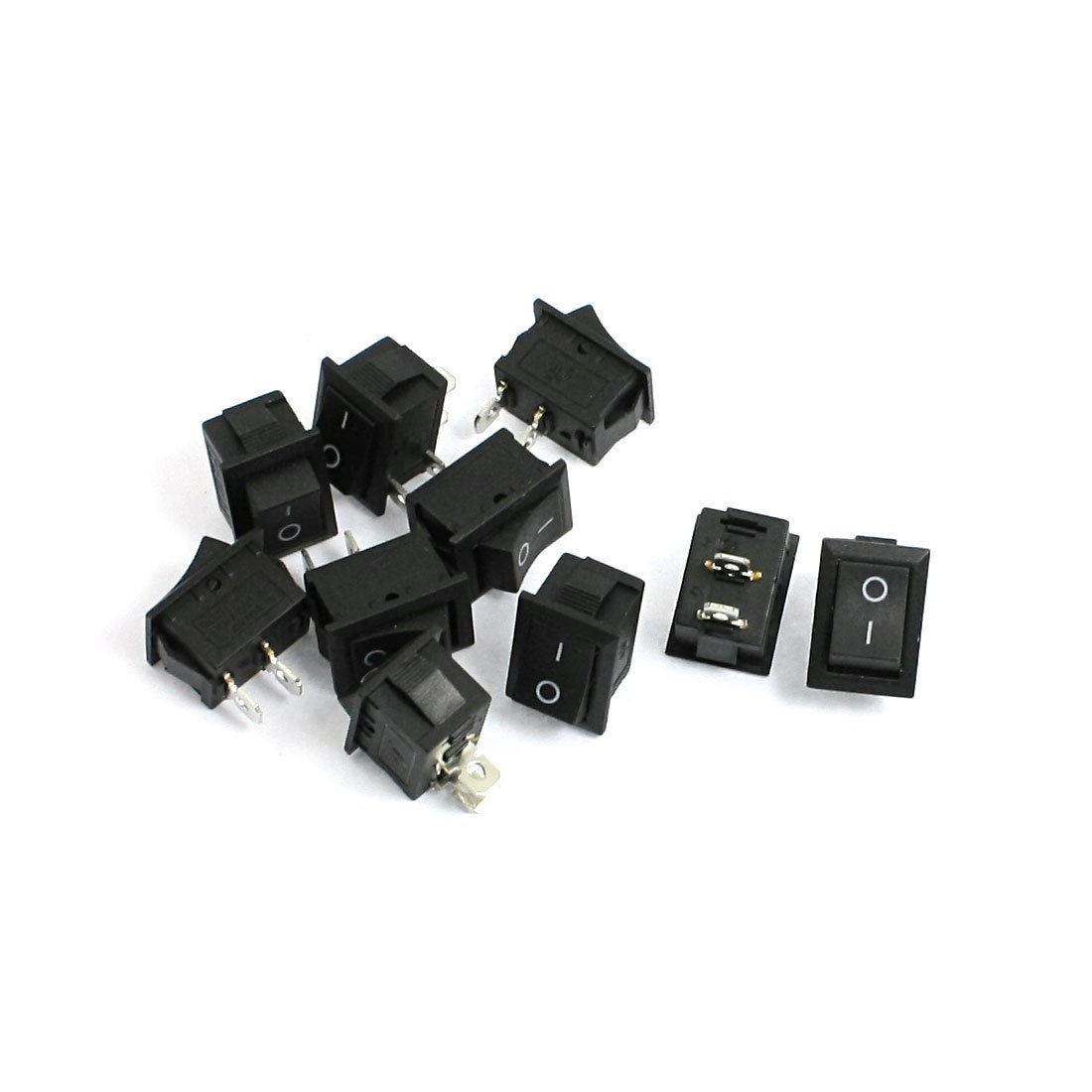 10 Pcs 125V/10A 250V/6A 2 Pins SPST ON OFF Rocker Boat Switches