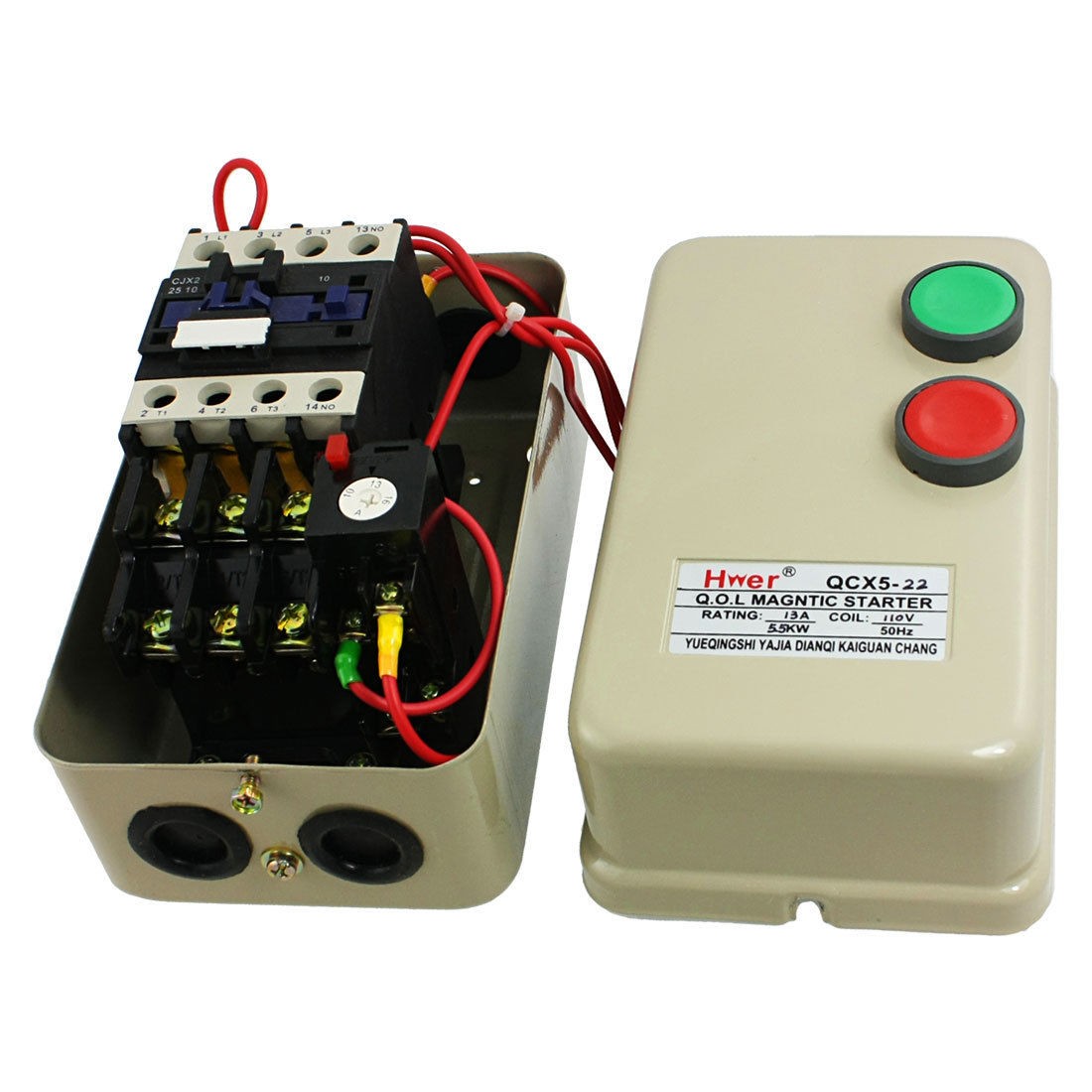 AC 110V Coil 7.4 HP Three Phase Magnetic Starter Motor Control 10-16A 3 Poles