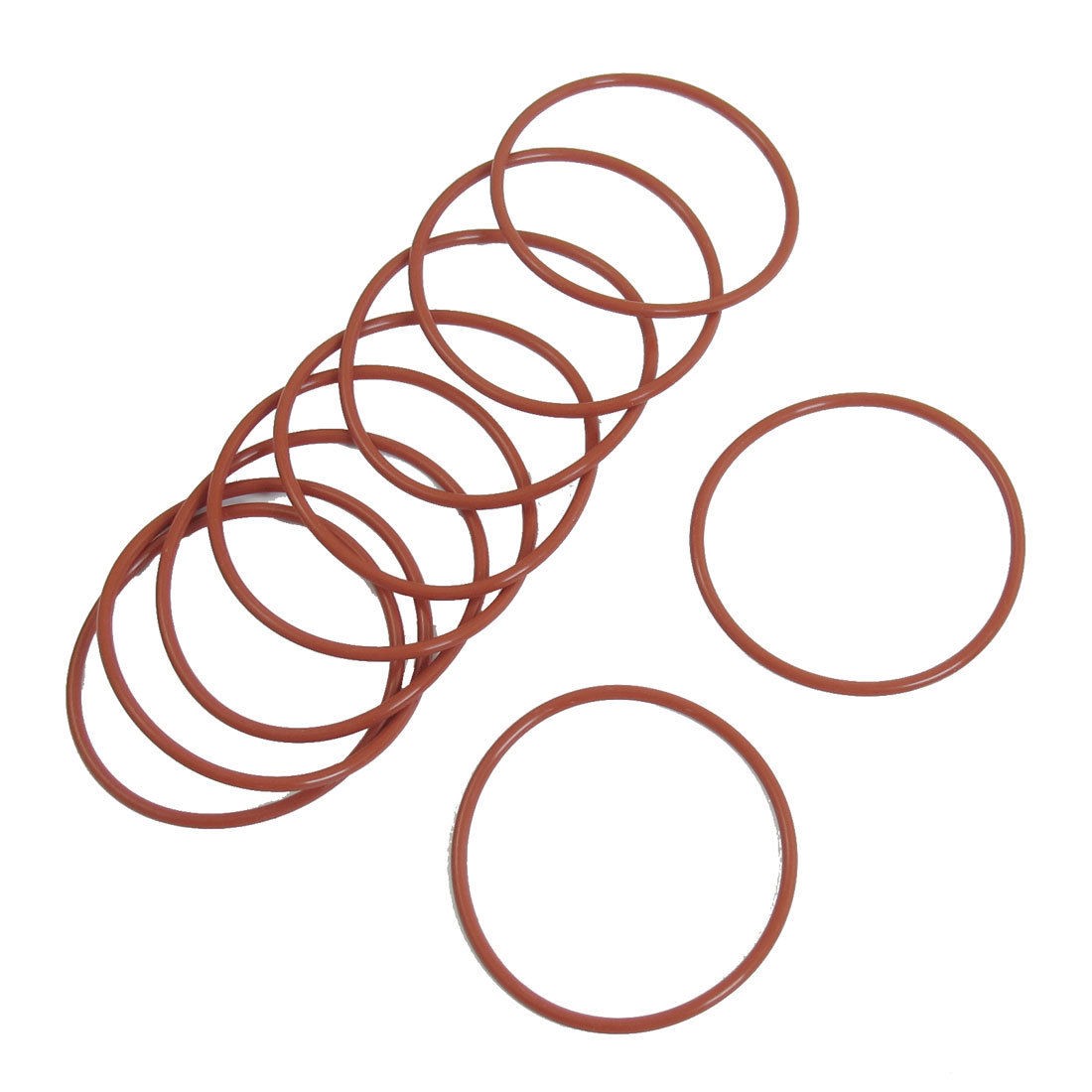 10 Pcs Red Rubber 52mm x 2.5mm Oil Seal O Rings Gaskets Washers