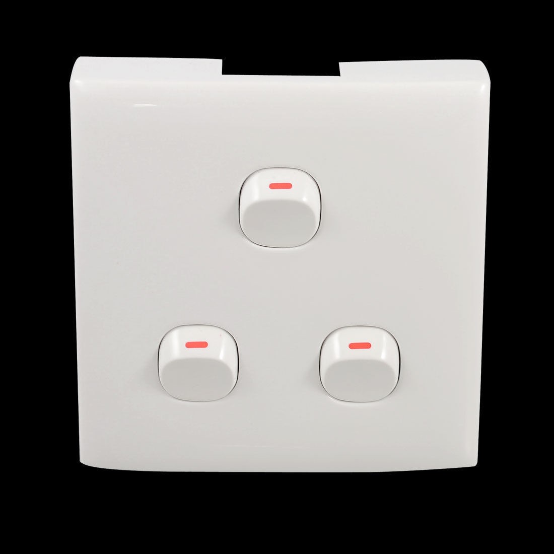 SPST On/Off 3 Gang Suqare Panel Wall Switch AC 250V 10A White