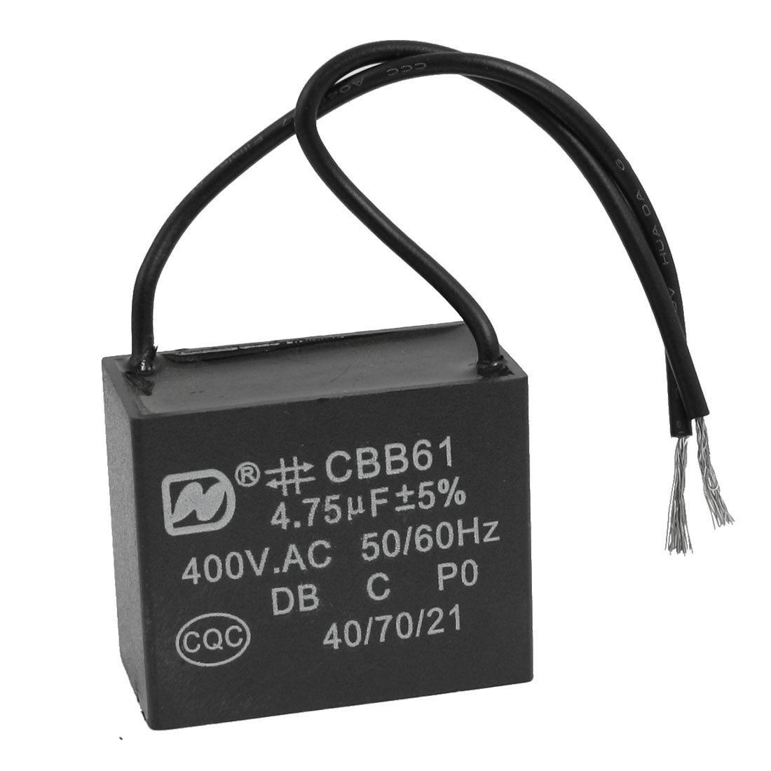 Metallized Polypropylene 2 Wires Motor Fan Capacitor 400VAC 4.75uF CBB61