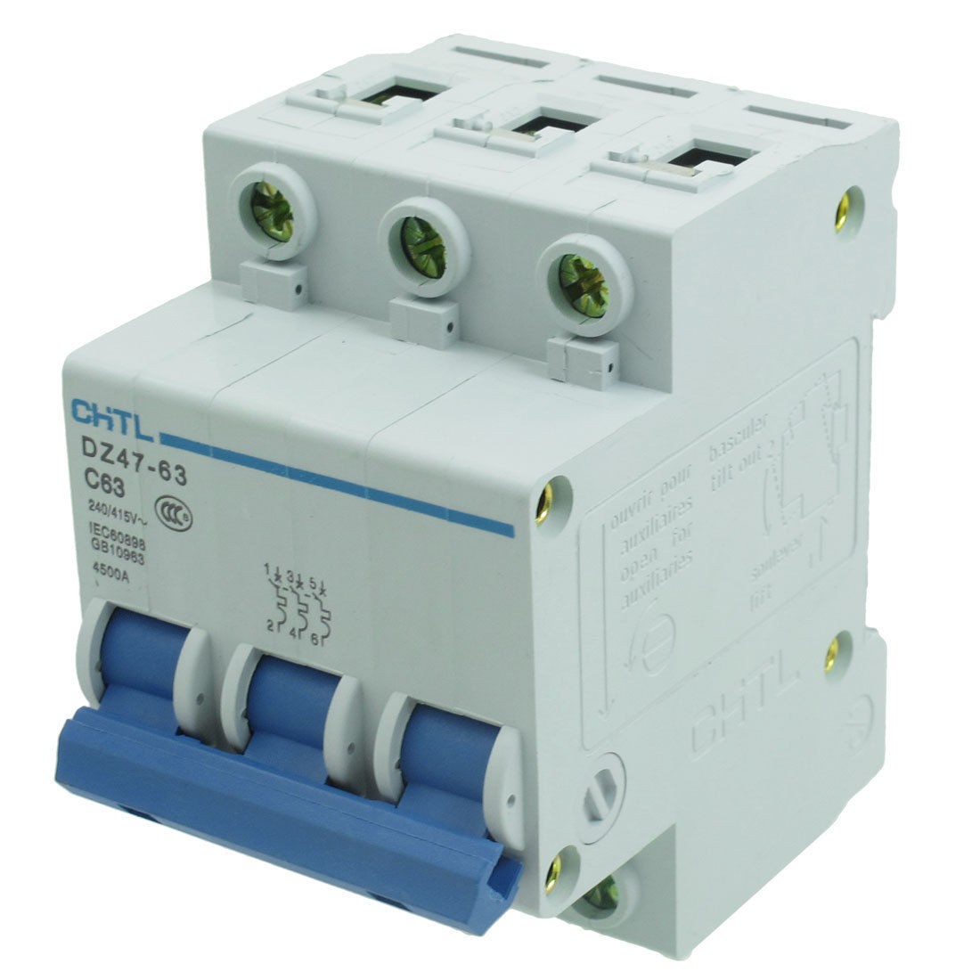 AC 240V/415V Rated Current 63A 3 Pole Miniature Circuit Breaker