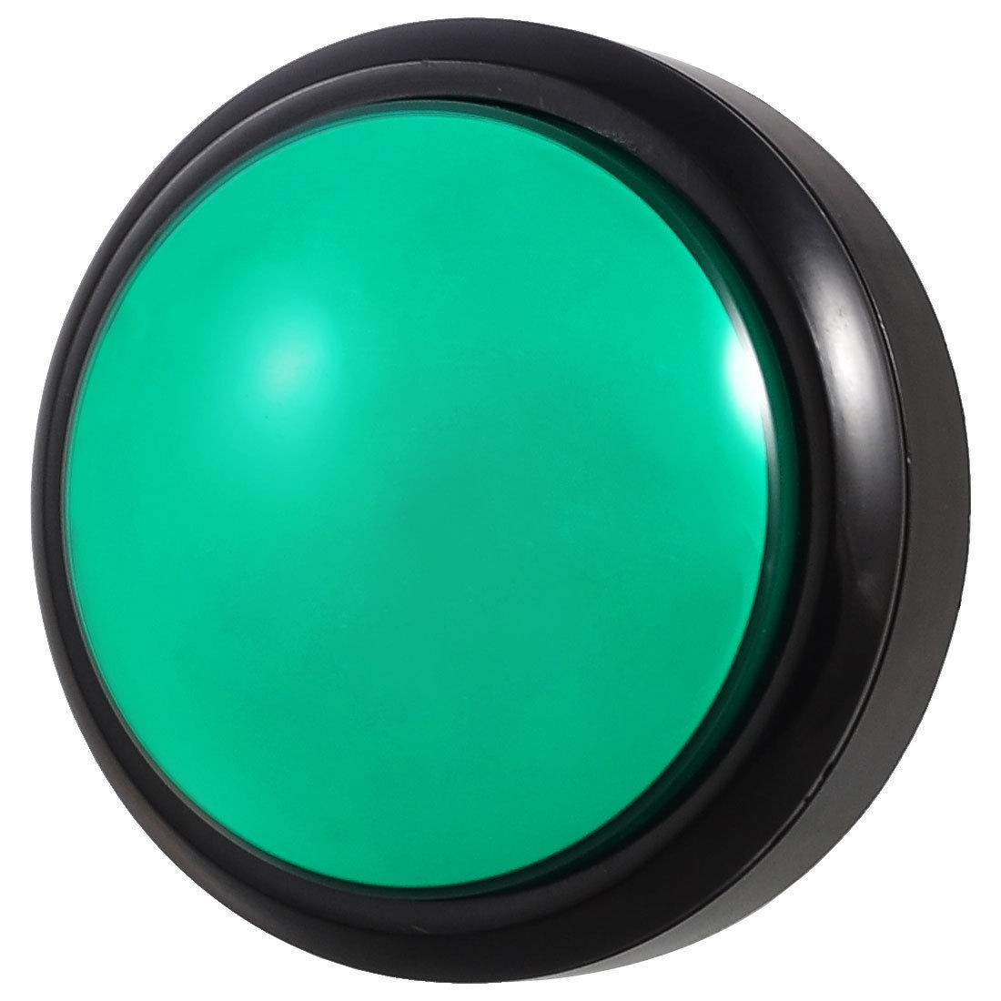 Green LED Lamp 80mm Dia Round Push Button w Limit Switch for Arcade Video Game