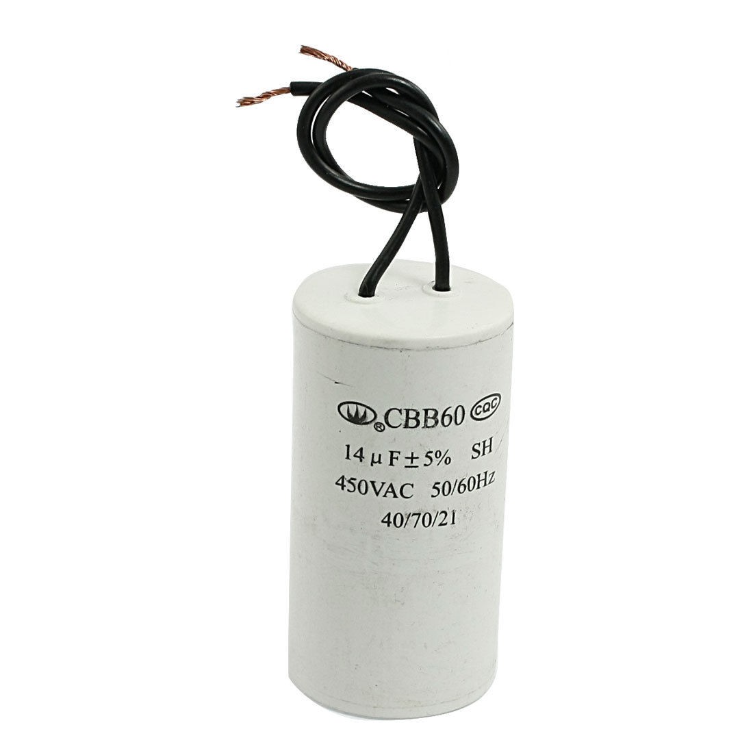 CBB60 14uF Wire Lead Cylinder Motor Run Capacitor AC 450V
