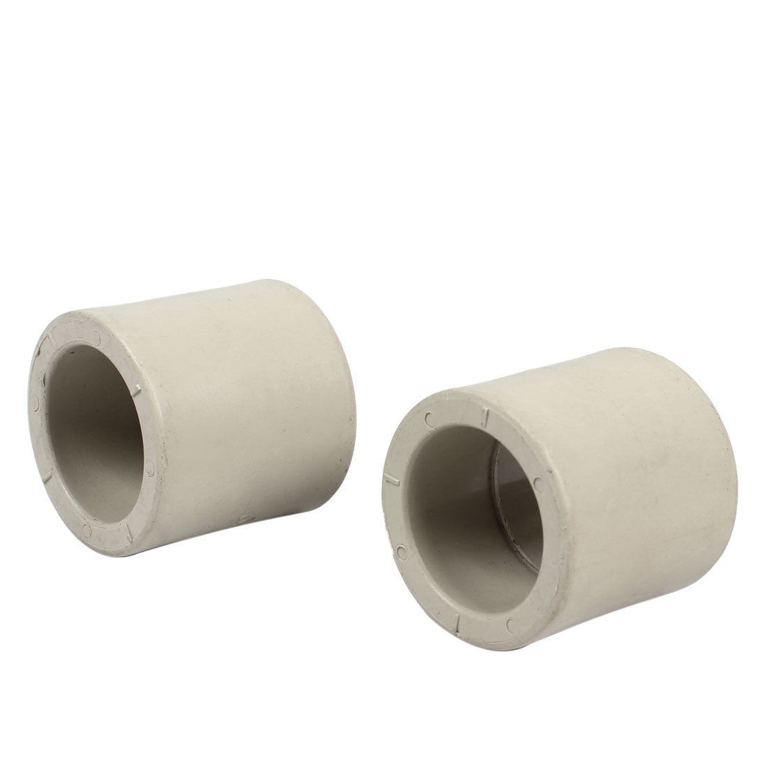 2 Pcs 32mm Inner Diameter Straight PPR Pipe Connectors Fittings Gray