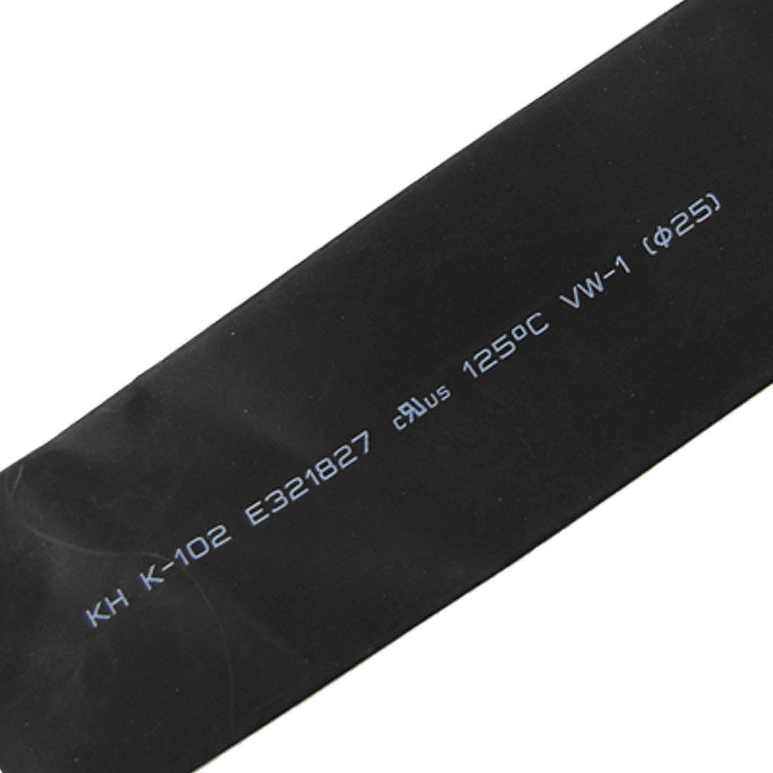 Black 25mm Diameter Polyolefin 2:1 Halogen-Free Heat Shrink Tubing 1M 3.3Ft