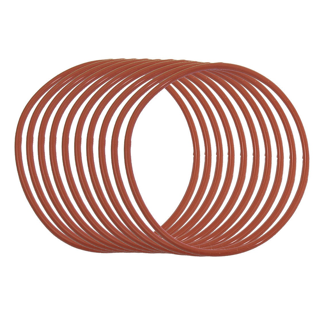 10 Pcs Red Rubber 60mm x 2mm Oil Seal O Rings Gaskets Washers