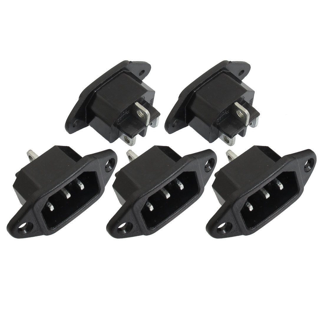 5 Pcs C14 Power Supply Socket Adapter Black for Electric Cooker