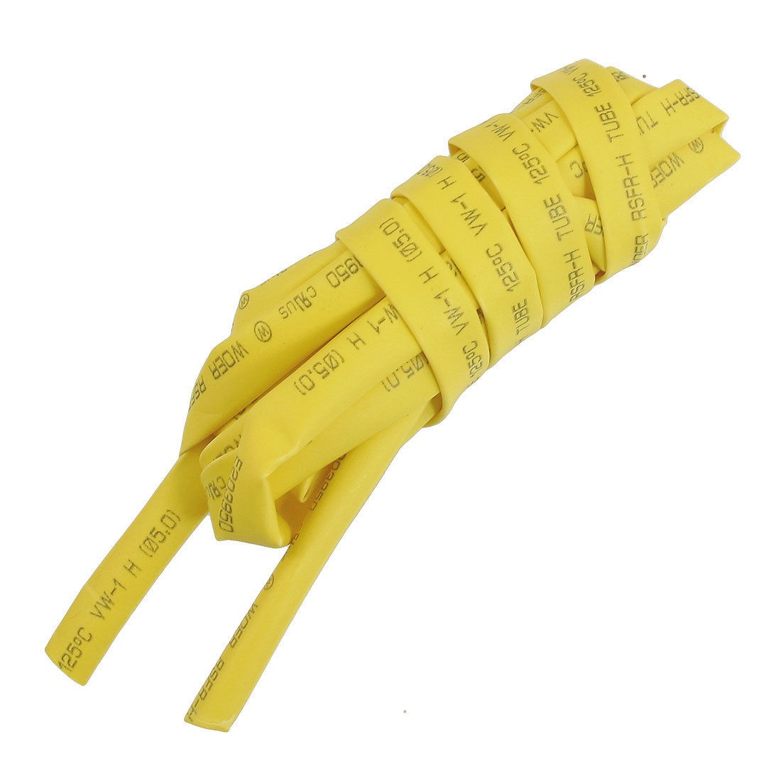 Ratio 2:1 5mm Dia Yellow Polyolefin Heat Shrinkable Tube 2M Long