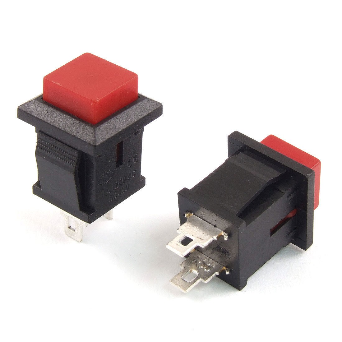 5 x AC 125V/1A N/O NO SPST Momentary Red Square Cap Push Button Switch ON/OFF