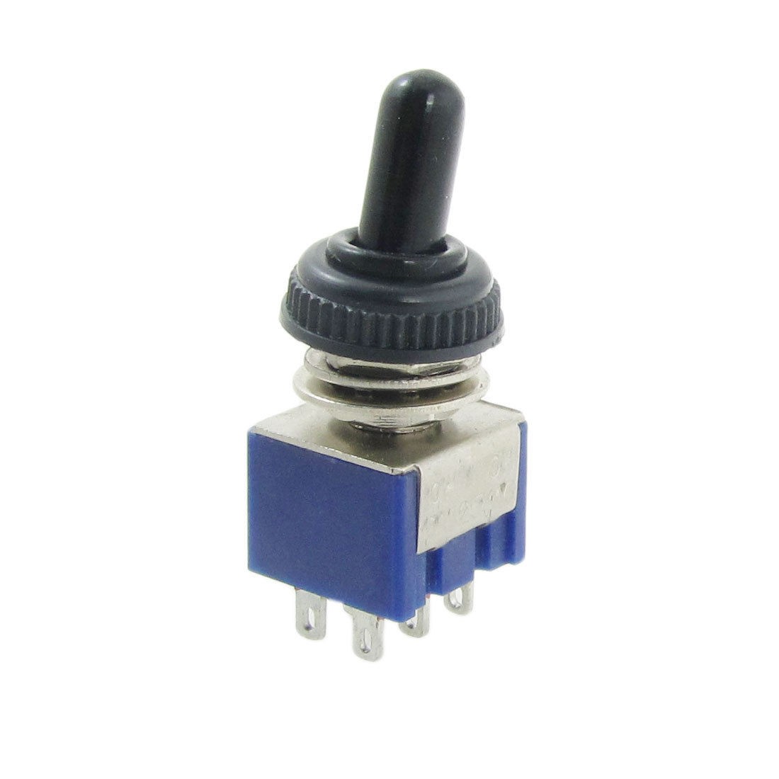 5 Pcs AC 125V 6A ON/ON 2 Position DPDT Toggle Switch w Waterproof Cover Cap