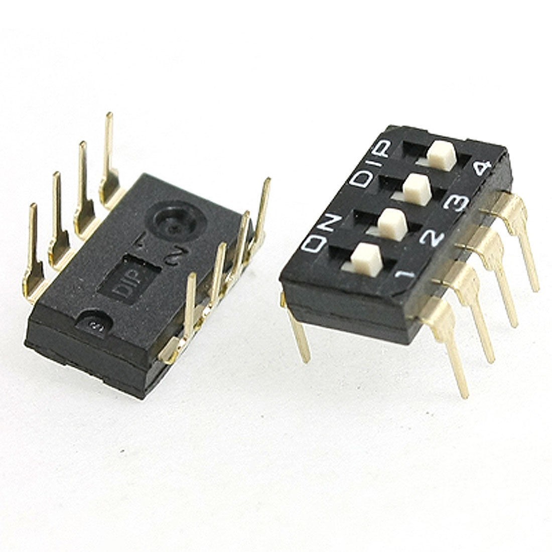 5 Pcs 2.54mm Pitch 4 Position IC Type DIP Switch Black