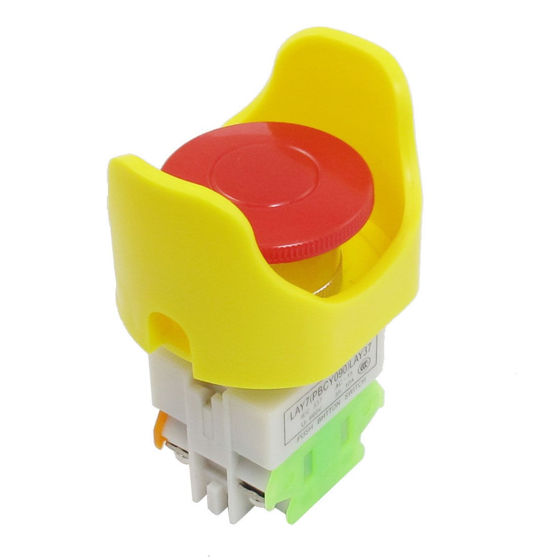 660V 10A 1NO 1NC Momentary Red Mushroom Button Ingot Shaped Pushbutton Switch