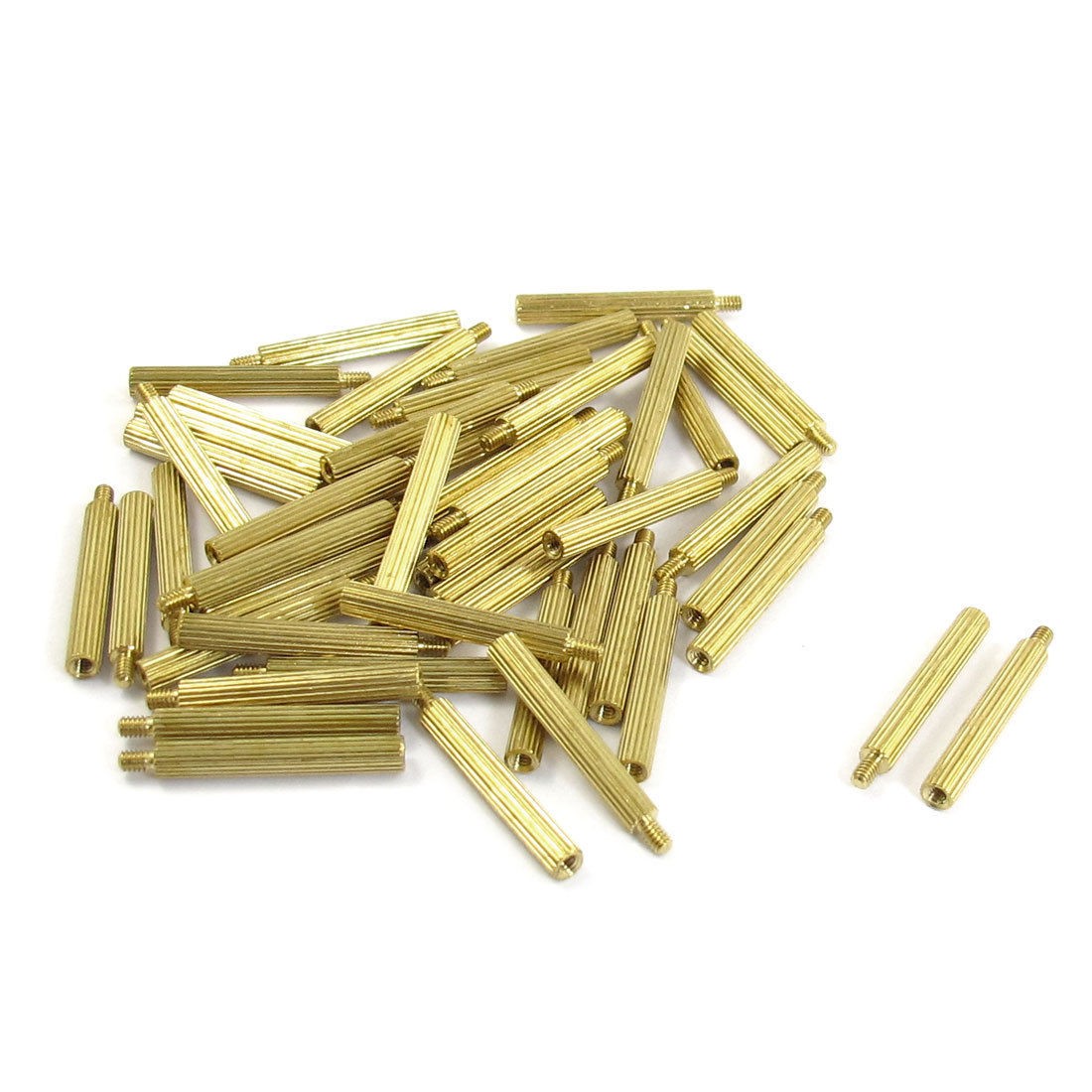50 Pcs Male to Female Thread Brass Pillars Standoff Spacer M2x21mmx24mm