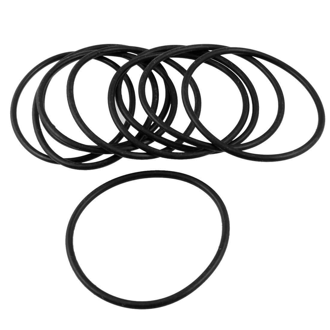 2.5mm x 50mm Black Nitrile Rubber Sealing O Ring Seal Washer Grommets 10 Pcs