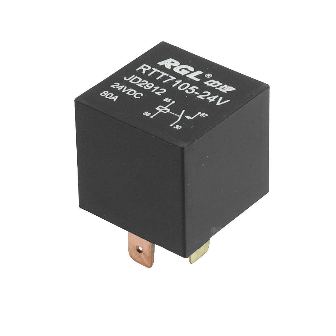 DC 24V 80A 1NO SPST 4 Pins 15mm Rail Socket Automotive Truck Car Relay
