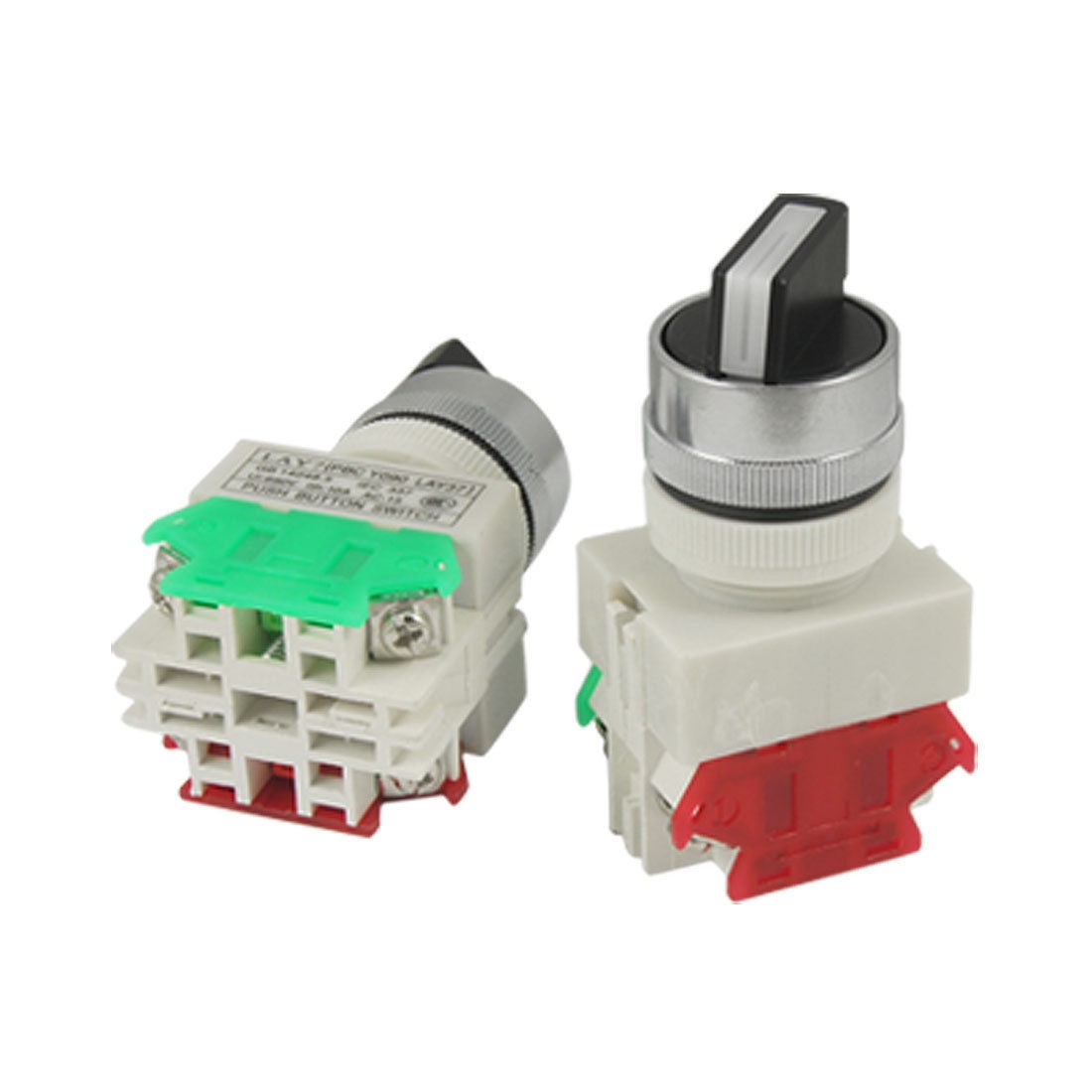 2 Pcs x Two 2 Position Rotary Select Selector Switch 1 NO 1 NC 10A 660V AC