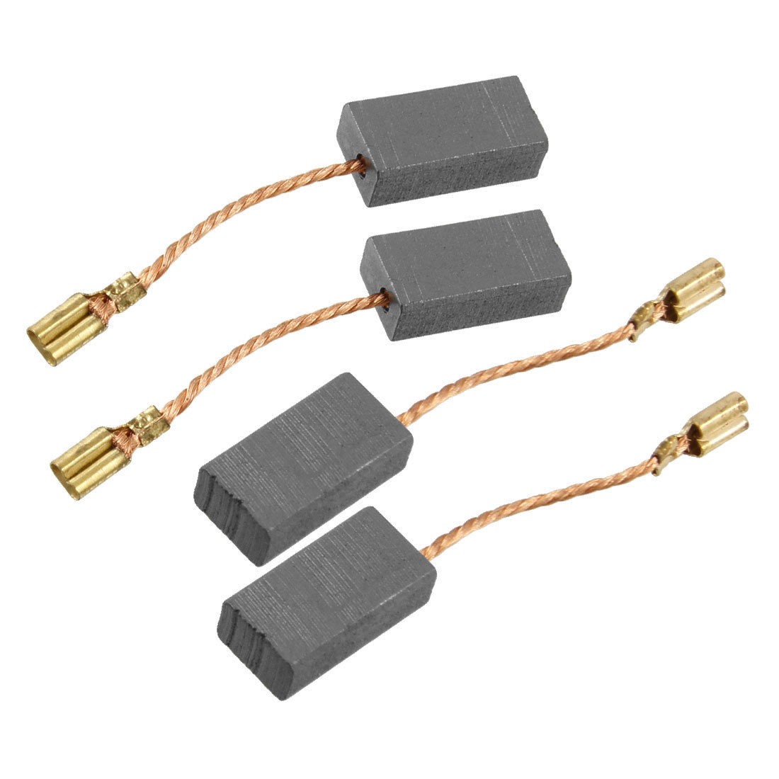 4 Pcs 9/16" x 7/25" x 5/32" Electric Motor Carbon Brushes Gold Tone Black