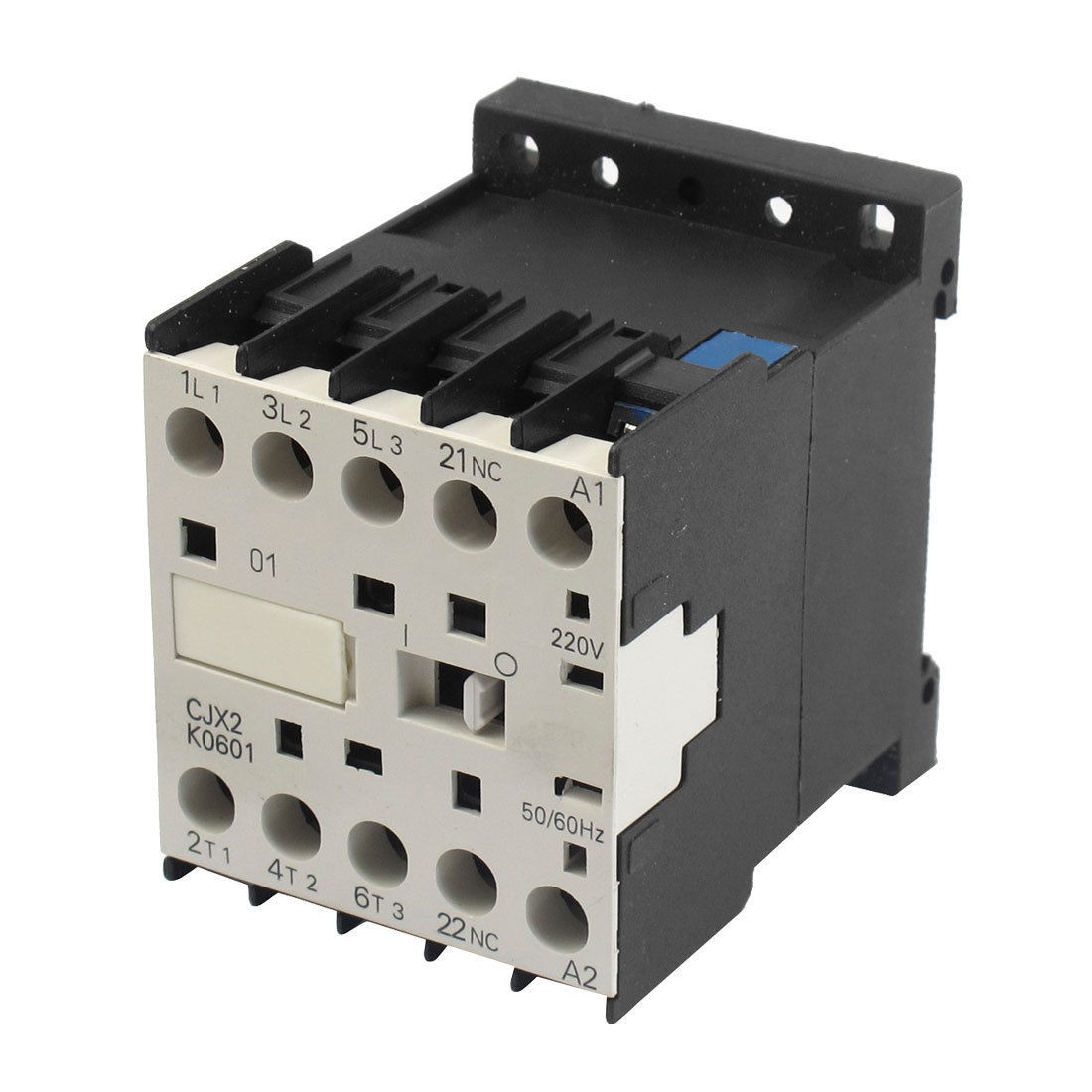 CJX2-K0601 220 Volts Coil 35mm DIN Rail 6A Three Pole 3P 1NC AC Contactor