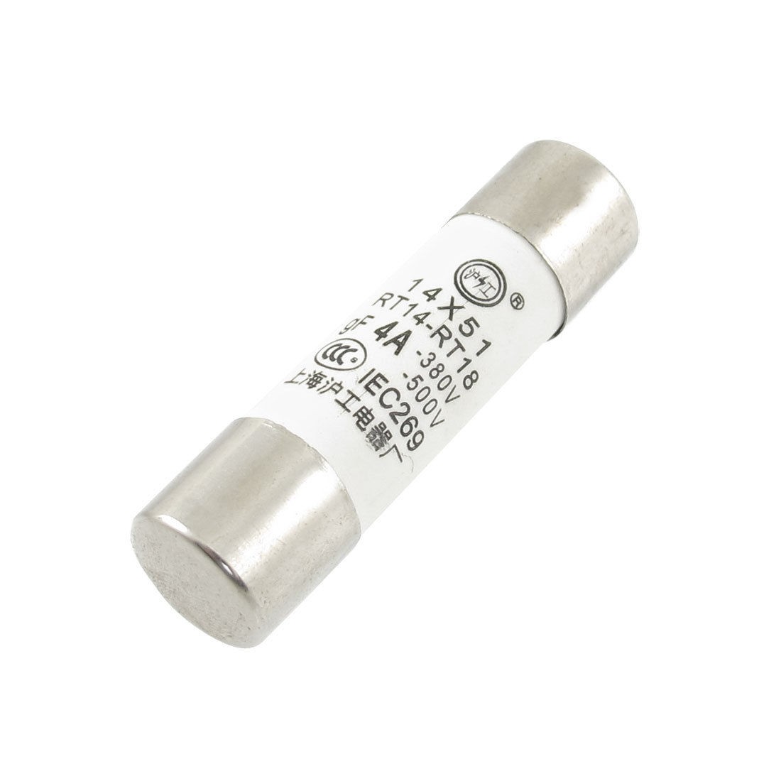 AC 380V 500V 4A Ceramic Tube Cylindrical Fuse Link 14mm x 51mm RT14 RT18
