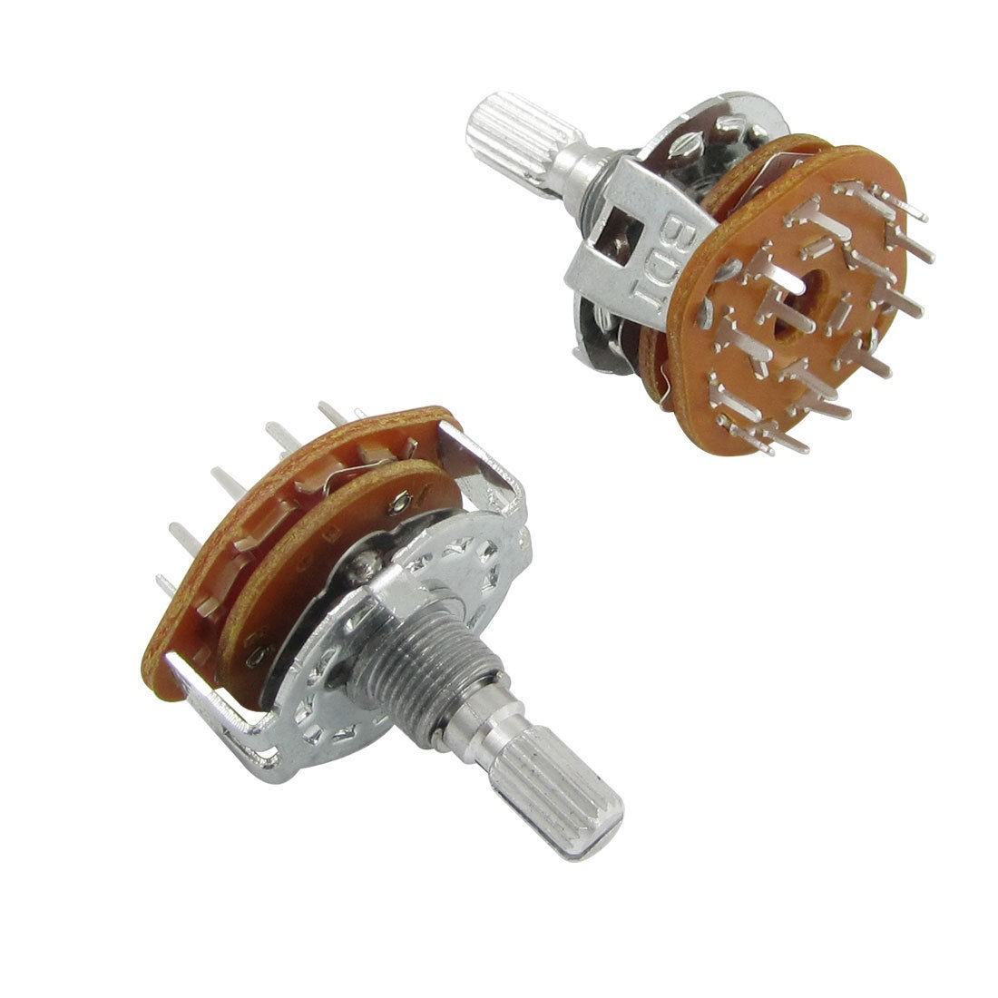 Split Shaft AC 125V 0.3A 250V 0.6A 3 Pole 4 Positions Rotary Switch 2pcs