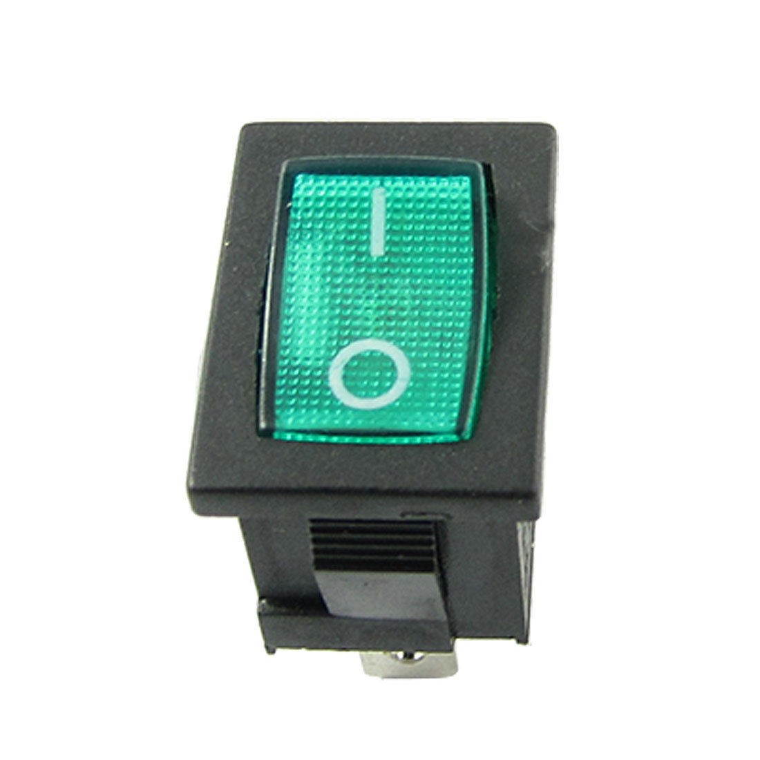 6A/250V 10A/125V Green Light ON-OFF 2 Position SPST Snap In Boat Rocker Switch