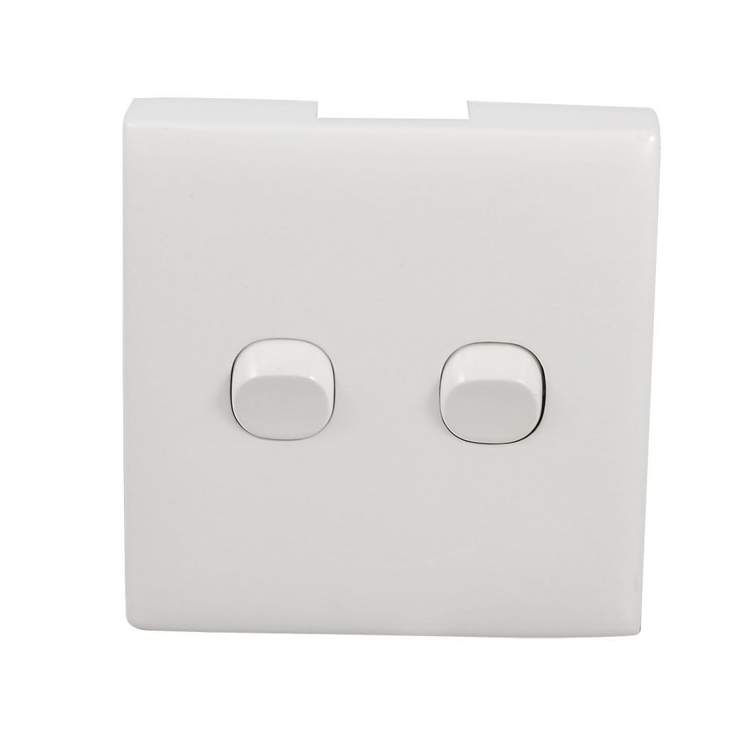 Home White Plastic Shell 2 Gang Wall Panel Switch AC 250V 10A