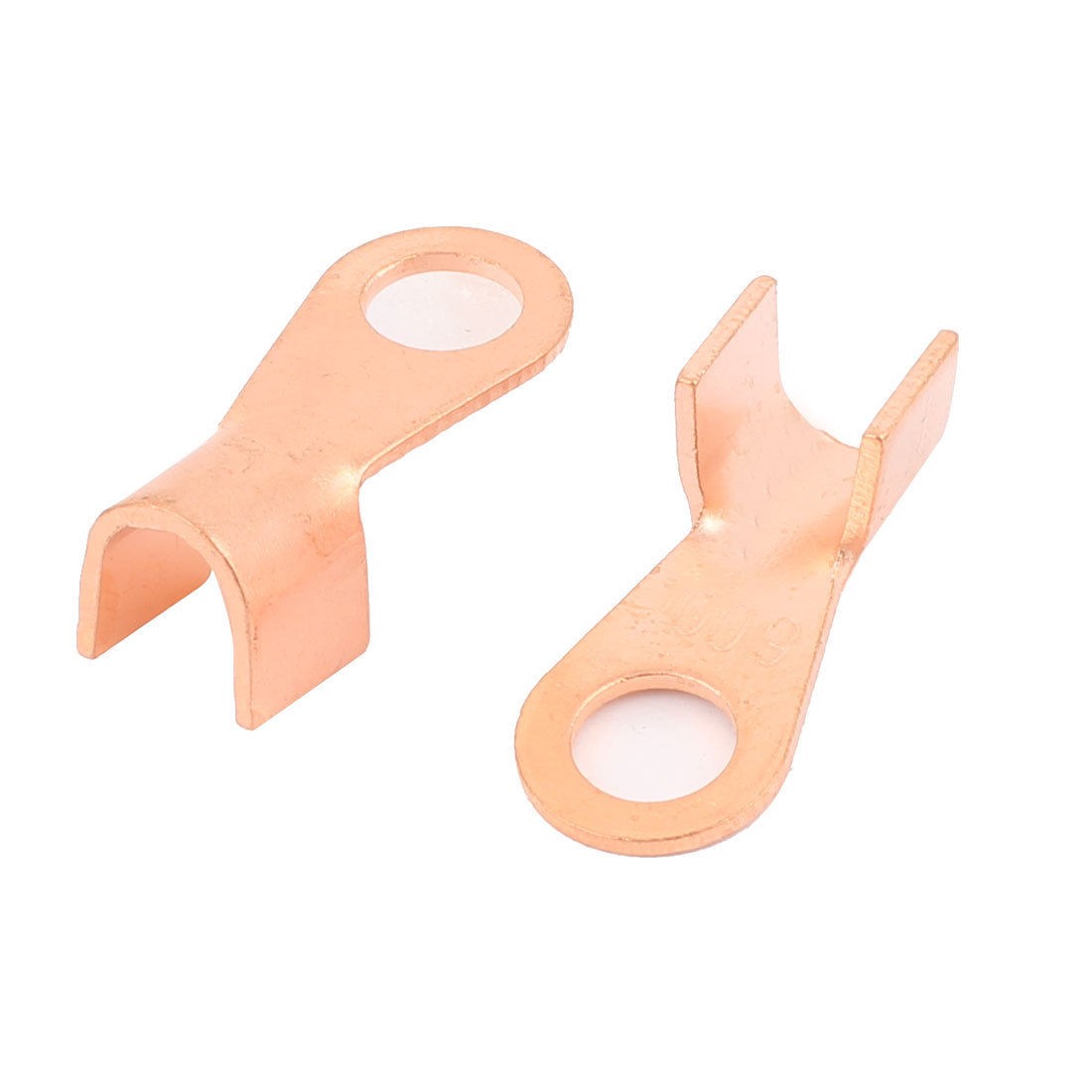 2pcs Open Cable Connector Ring Tongue Copper Passing Through Lug Terminal 60A