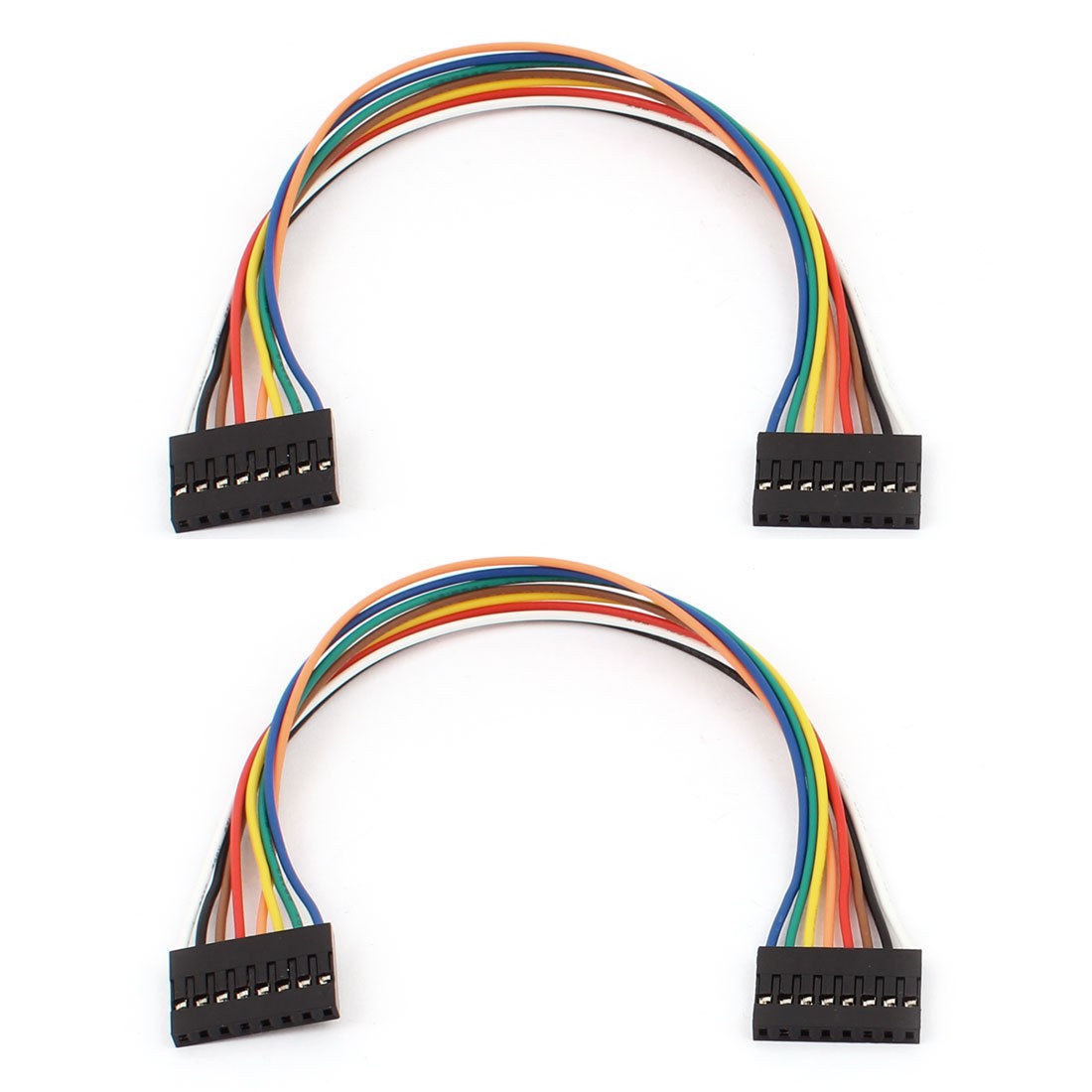 2pcs 2 54mm Pitch 8 Pin F F Female to Female Breadboard Jumper Wire 20cm Long