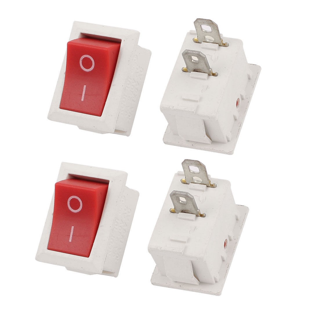Water Dispenser SPST on Off 2pin Snap in Rocker Switch White 4pcs