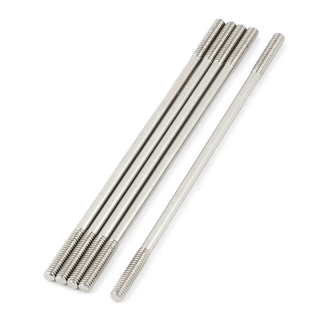 5 Pcs 65x2mm Silver Tone Stainless Steel Double End Rod for DIY RC Model Car