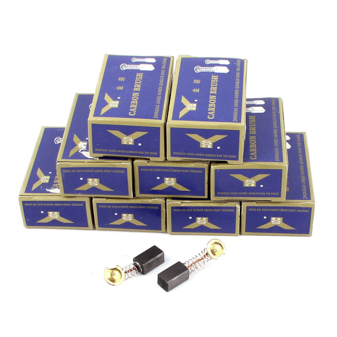 10 Pairs 12mm x 7mm x 6mm Spring Type Electric Motor Carbon Brushes Replacement