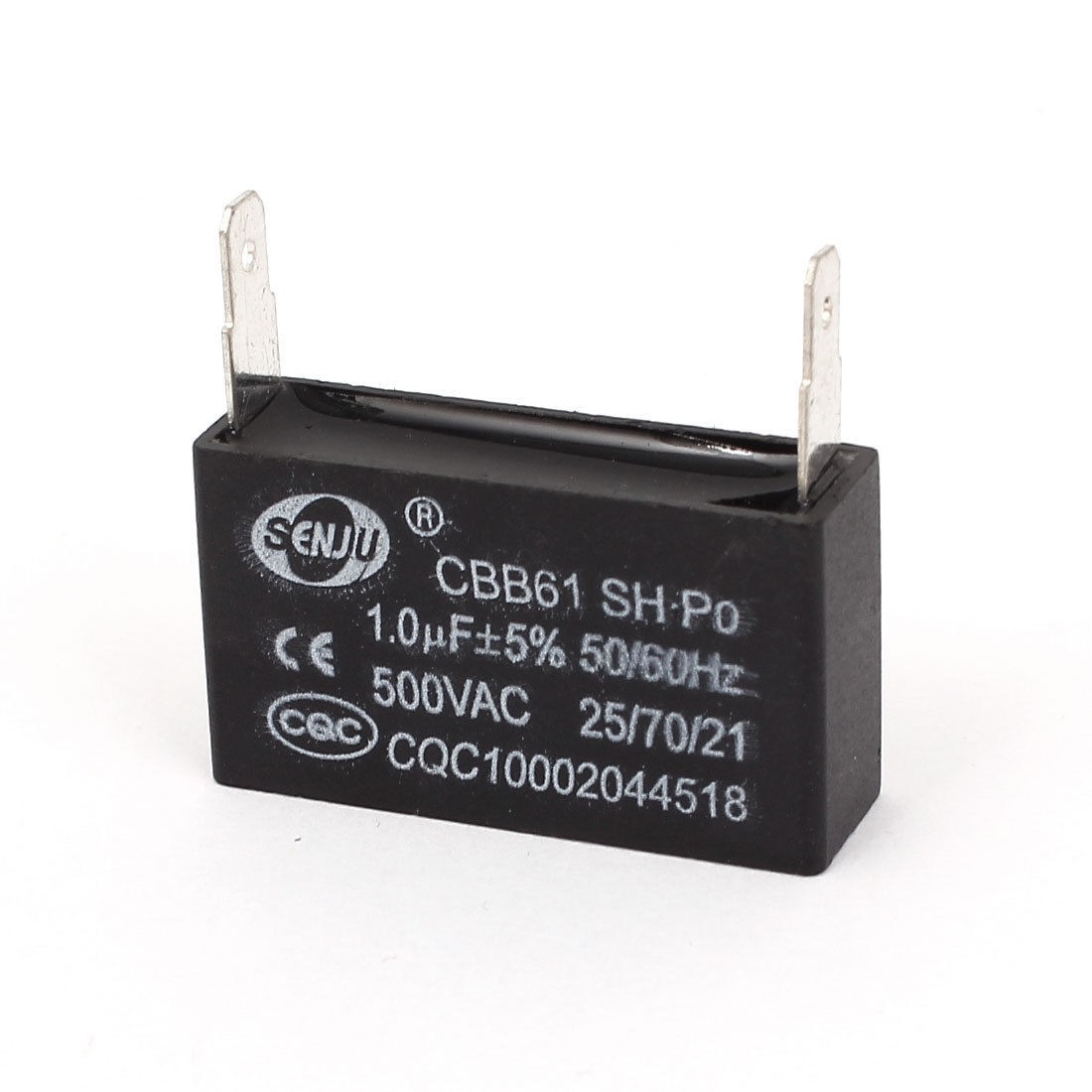 AC 500V 1uF 2 Pins Water Heater Polypropylene Film Motor Run Capacitor CBB61