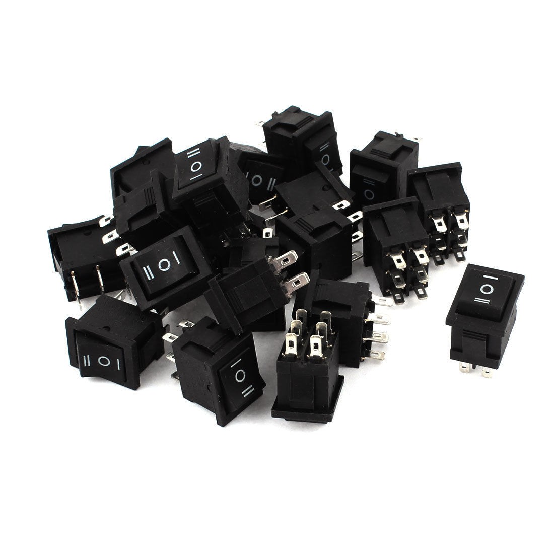 AC 250V 6A 125V 10A DPDT on Off on 3 Position 6pin Boat Rocker Switch 20pcs