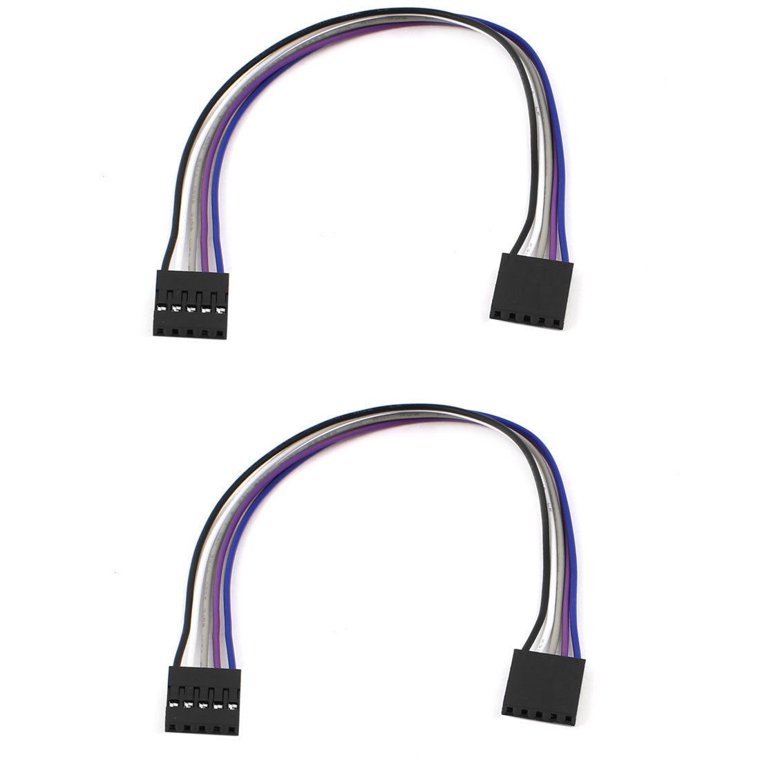 2pcs Female to Female 5 Pin Leads Head Jumper Flexible Cable Wire 20cm