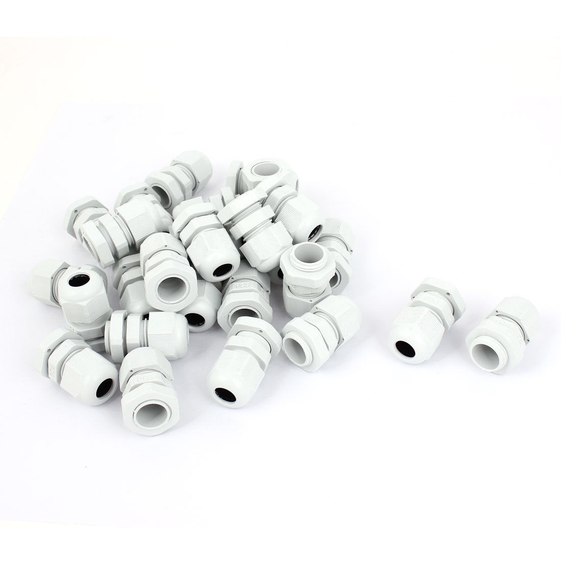 27 Pcs White Plastic Waterproof Cord Grip 4 8mm Dia Cable Glands Connector PG9