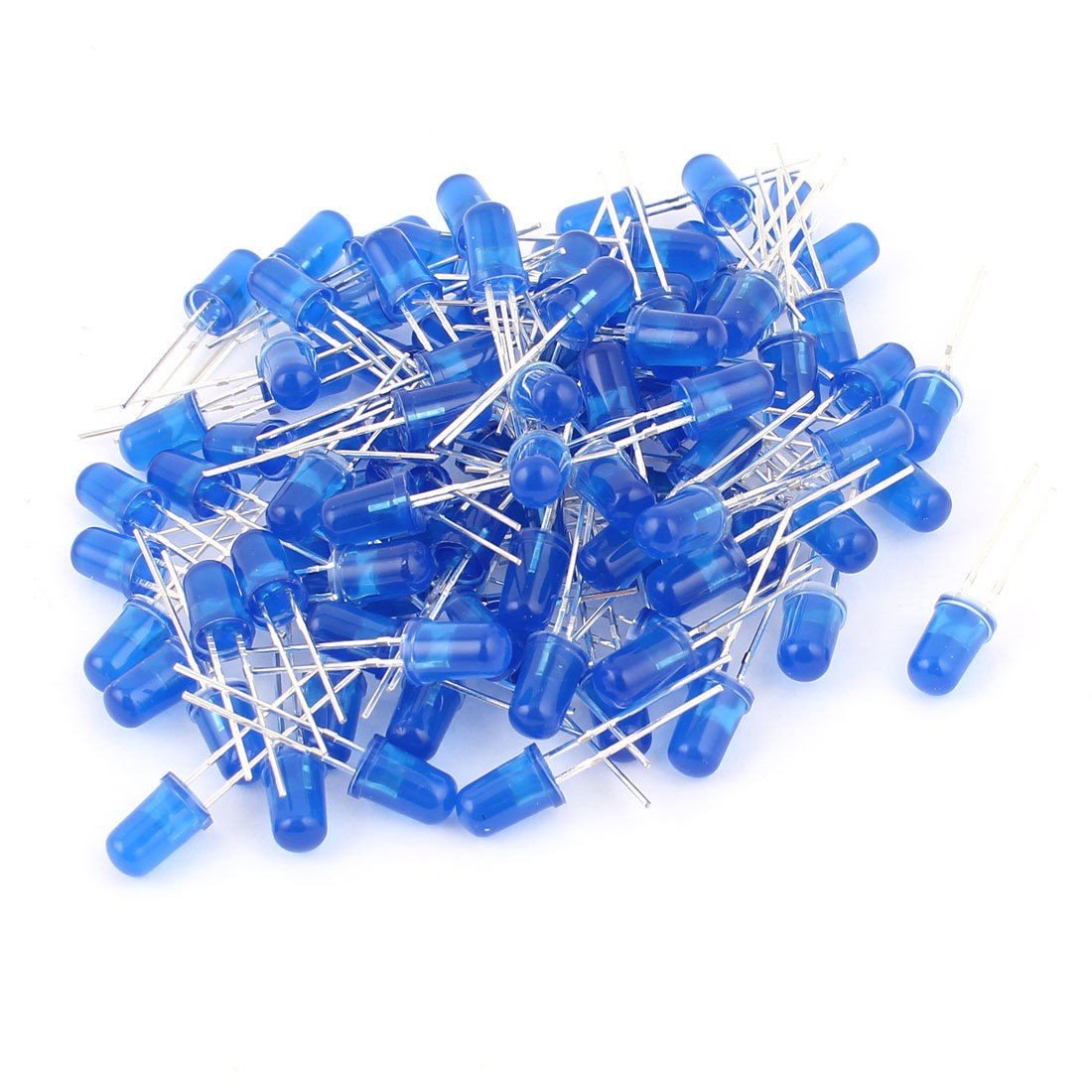 100pcs 5mm 2 Pins LED Diffused Lamp Bead Emitter Diode Blue Blue Light Bulb DIY