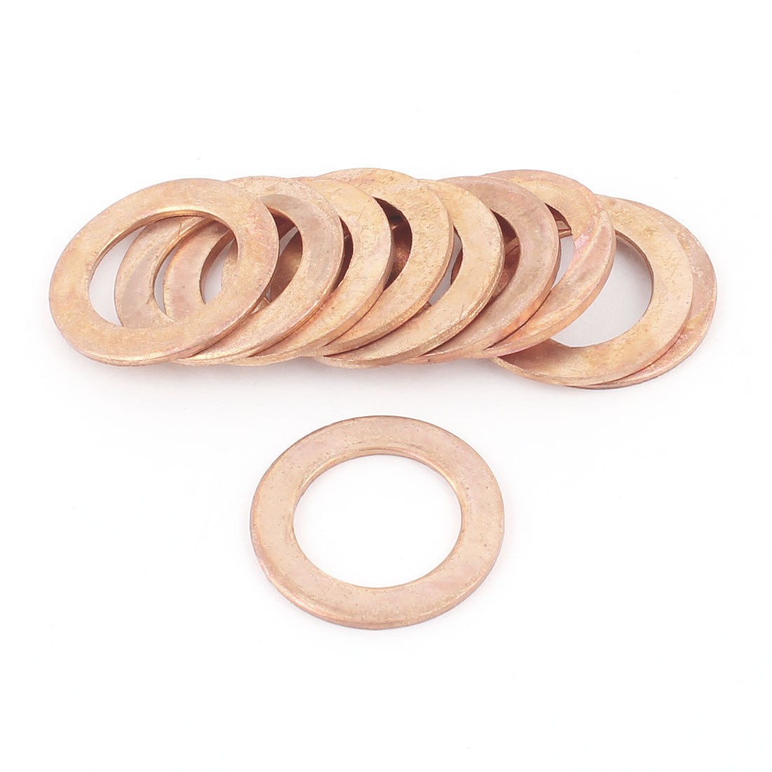 Copper Crush Washer Flat Ring Gasket Fitting 16mmx25mmx1 5mm 10pcs