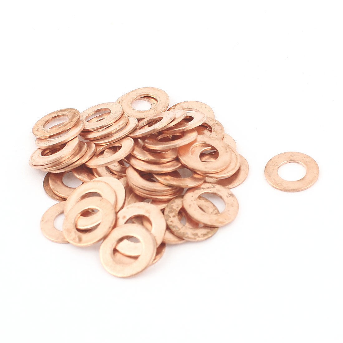 50pcs 7mmx14mmx1mm Copper Flat Washer Ring Oil Brake Line Seal Fitting Fasteners