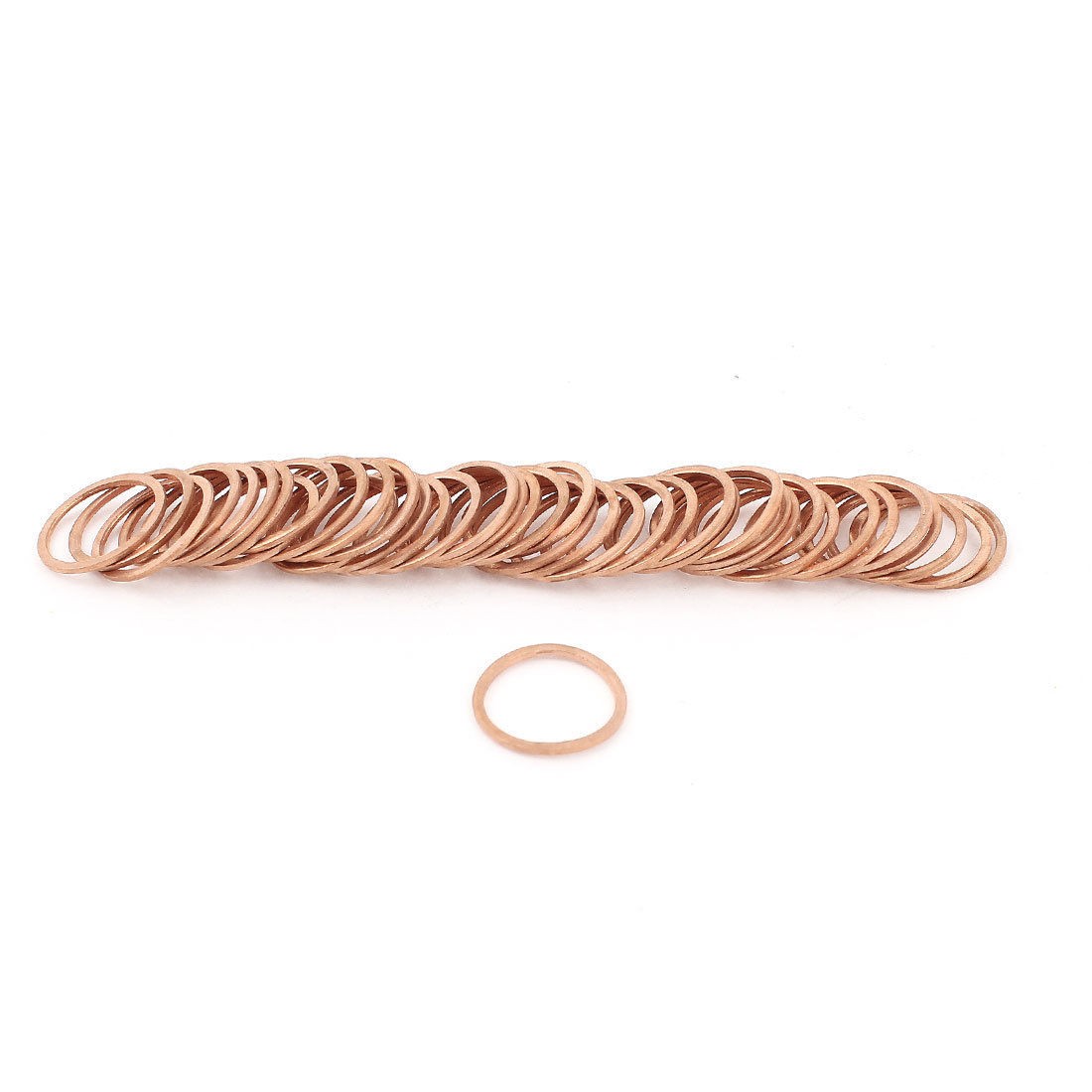 50pcs 1mm Thickness Copper Flat Washer Ring Seal Fitting Gaskets